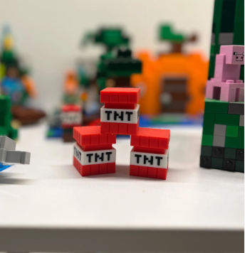 พวงกุญแจ TNT Clicker กดได้ ของเล่นคลายเครียด Fidget Toy Minecraft พวงกุญแจเสียงคลิก กดเพลิน ขนาดพกพา 2